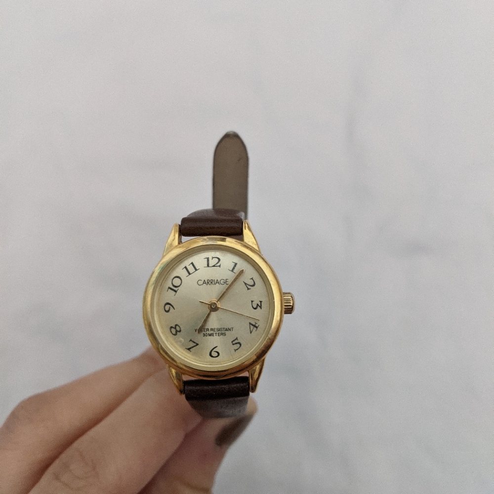 Vintage watch with leather band.